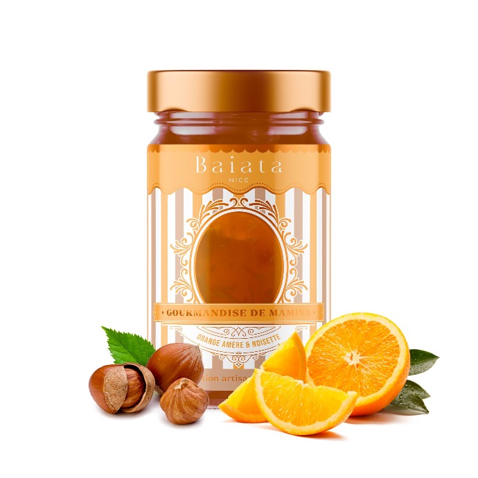 Délice de fruits Orange amère & Noisette « Gourmandise de Mamina » 230 g - Baiata